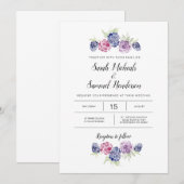 BlackBerry bruiloft | Waterverf bessen Kaart (Voorkant / Achterkant)