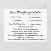 Blackberry Cobbler Recipcard Briefkaart (Achterkant)