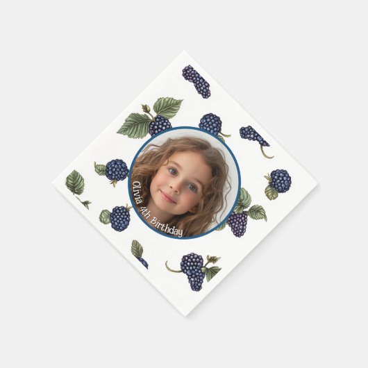 BlackBerry Custom foto en naam Paper Bord Servet (Hoek)