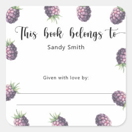 Blackberry - Dit boek is van Vierkante Sticker