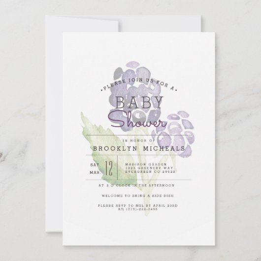 BlackBerry Duo | Fruitig Waterverf Baby shower Kaart (Voorkant)