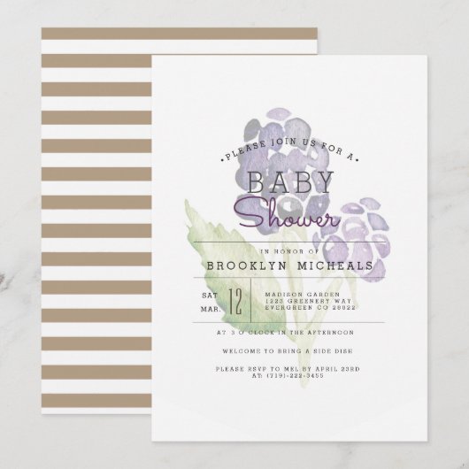 BlackBerry Duo | Fruitig Waterverf Baby shower Kaart (Voorkant / Achterkant)