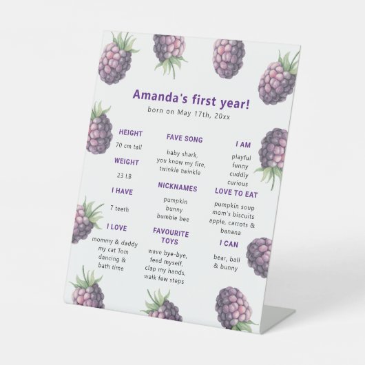 BlackBerry eerste verjaardag mijlpaal verjaardag Reclamebord Met Voetstuk (Voorkant)