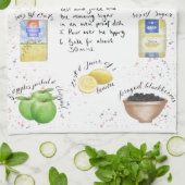 Blackberry en Apple Crumble Illustre Recipe Theedoek (Gevouwen)