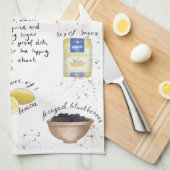 Blackberry en Apple Crumble Illustre Recipe Theedoek (Quarter Fold)