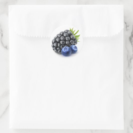 Blackberry en bosbessen ronde sticker (Tas)