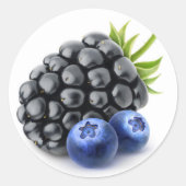 Blackberry en bosbessen ronde sticker (Voorkant)