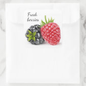 Blackberry en frambozen vierkante sticker (Tas)