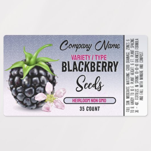 BlackBerry Farmer Seed Label (Design 1)