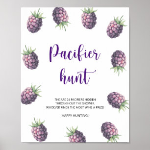 Blackberry - fopspeen jacht baby shower spel poster