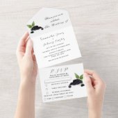 Blackberry Fruits Summer Elegant Rustic Wedding All In One Uitnodiging (Afscheurbaar)