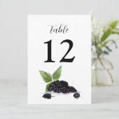 Blackberry Fruits Summer Rustic Wedding Kaart (Staand voorkant)