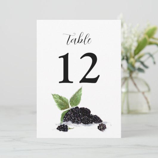 Blackberry Fruits Summer Rustic Wedding Kaart (Staand voorkant)