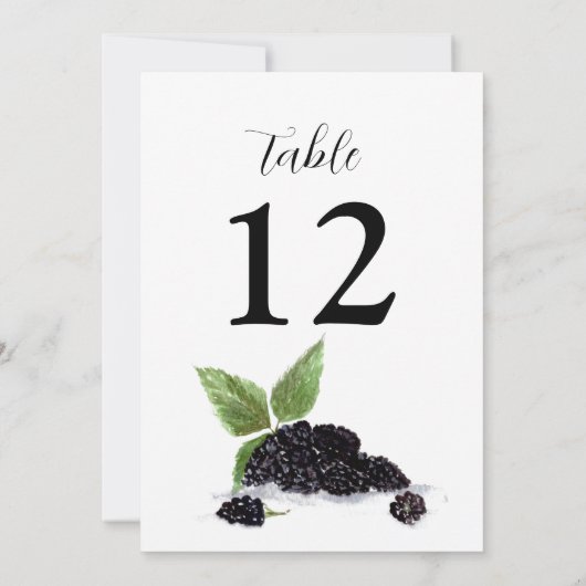 Blackberry Fruits Summer Rustic Wedding Kaart (Achterkant)