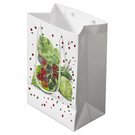 BlackBerry groen en rood Medium Cadeauzakje (Voorkant Gekanteld)