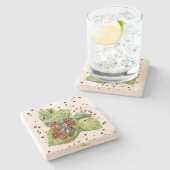 BlackBerry groen en rood Stenen Onderzetter (Zijkant)