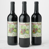 BlackBerry groen en rood Wijn Etiket (Flessen)