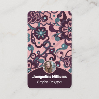 Blackberry Groovy Psychedelic 60s 70s Floral II Visitekaartje