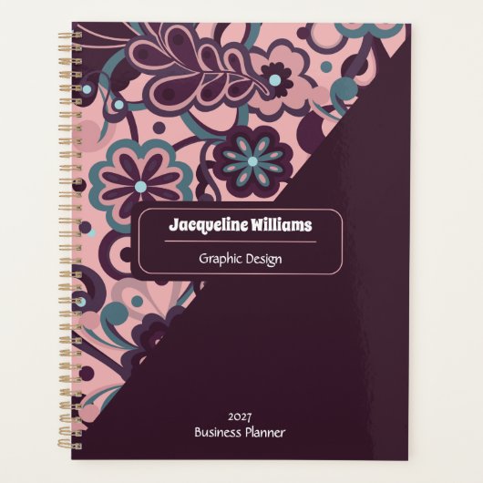 Blackberry Groovy Psychedelische 60s 70s Bloemig Planner (Voorkant)