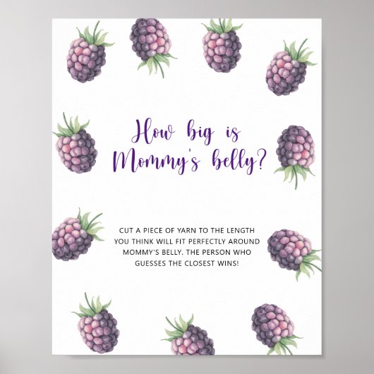 Blackberry - hoe groot is mama's buik spel poster (Voorkant)