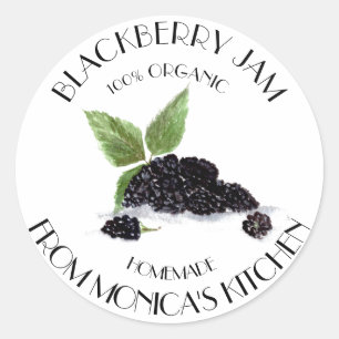 Blackberry Jam Blackberries Waterverf bessen Ronde Sticker