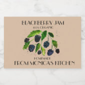 Blackberry Jam Blackberries Waterverf bessen Voedselcontainer Etiket (Enkel label)