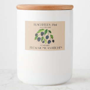 Blackberry Jam Blackberries Waterverf bessen Voedselcontainer Etiket
