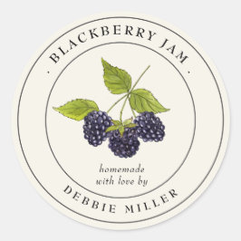  Blackberry jam conservenpot Label