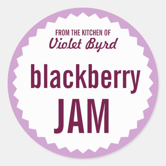 Blackberry Jam Home Canning Label Sjabloon (Voorkant)
