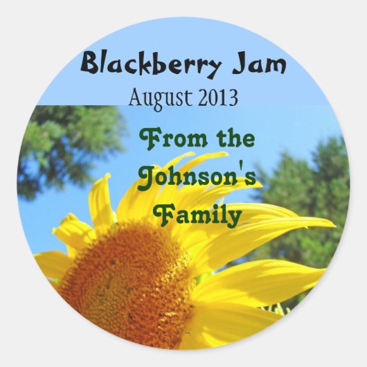 BlackBerry Jam inbliklabels Stickers Zonnebloemen (Voorkant)