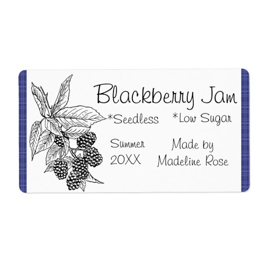 BlackBerry Jam Jar Label (Aangepast) (Voorkant)