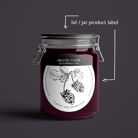 Blackberry Jam Jar Label Packaging Design