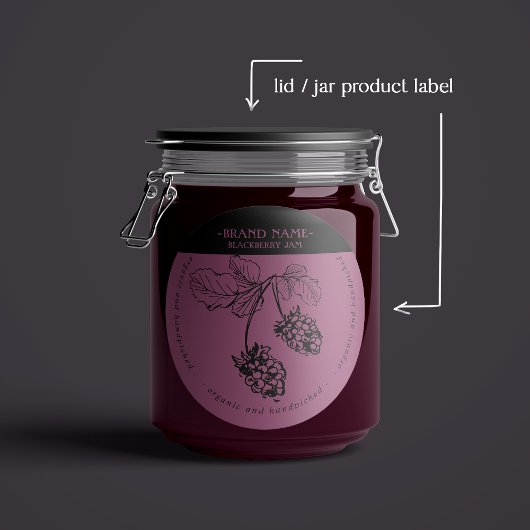 Blackberry Jam Jar Label Packaging Design