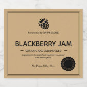 Blackberry Jam Jar Label Packaging Design Sparkling Wijnetiket (Enkel label)