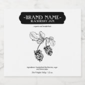 Blackberry Jam Jar Label Packaging Design Sparkling Wijnetiket (Enkel label)