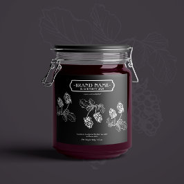 Blackberry Jam Jar Label Packaging Design Sparkling Wijnetiket