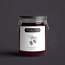 Blackberry Jam Jar Label Packaging Design Sparkling Wijnetiket
