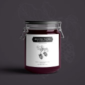 Blackberry Jam Jar Label Packaging Design Sparkling Wijnetiket