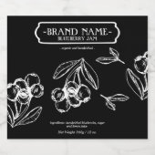 Blackberry Jam Jar Label Packaging Design Sparkling Wijnetiket (Enkel label)