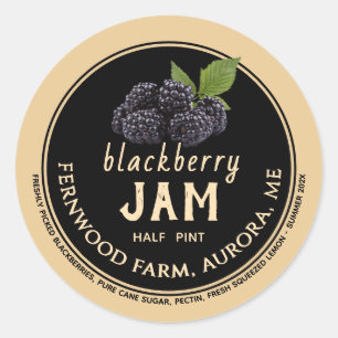 BlackBerry Jam Jelly Jar Label Kraft Zelfgemaakt