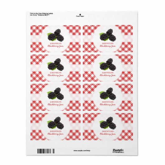 Blackberry Jam label (Full Sheet)