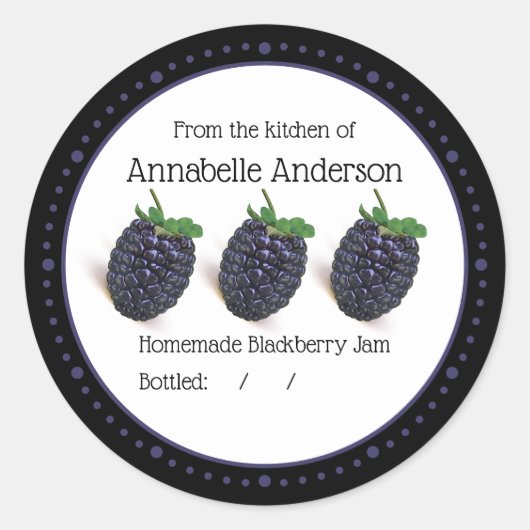 BlackBerry Jam Label Modern Minimalistisch Persona (Voorkant)