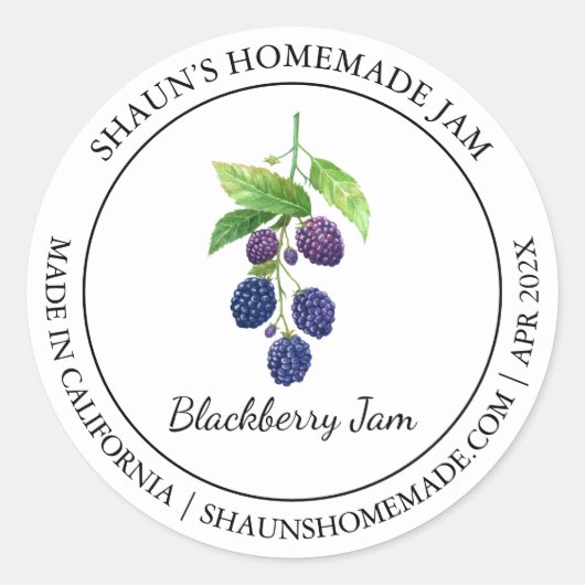Blackberry Jam Modern label (Voorkant)