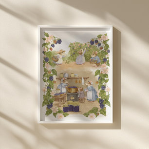 Blackberry Jam Muizen Cottagecore Poster