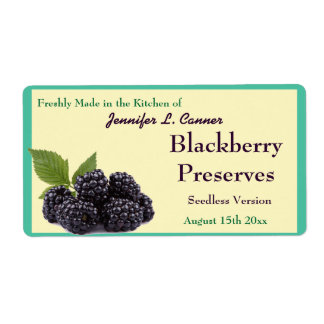 BlackBerry Jam of bewaart fruit inblikken pot Etiket