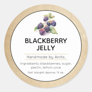 BlackBerry Jam of Jelly Canning Jar Label