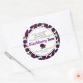 Blackberry jam schattige tekening rood rond voedse ronde sticker (Envelop)