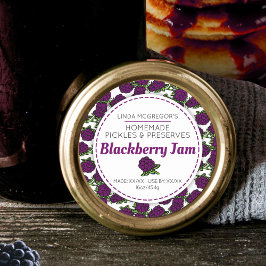 Blackberry jam schattige tekening rood rond voedse ronde sticker