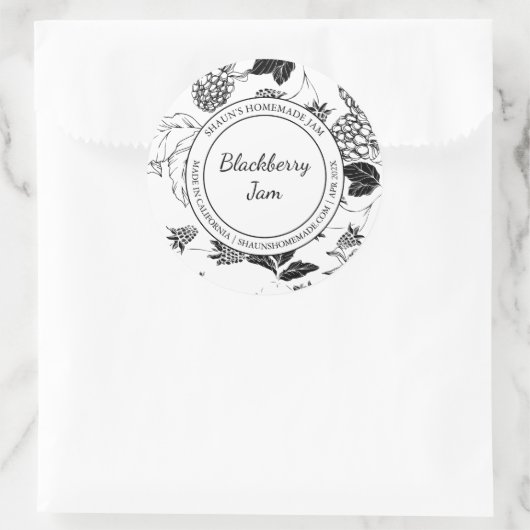 Blackberry Jam Sketch Modern label (Tas)