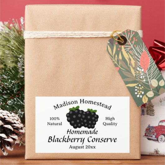 Blackberry Jelly Conserve Jam Jar sticker sjabloon (Feestdagen)